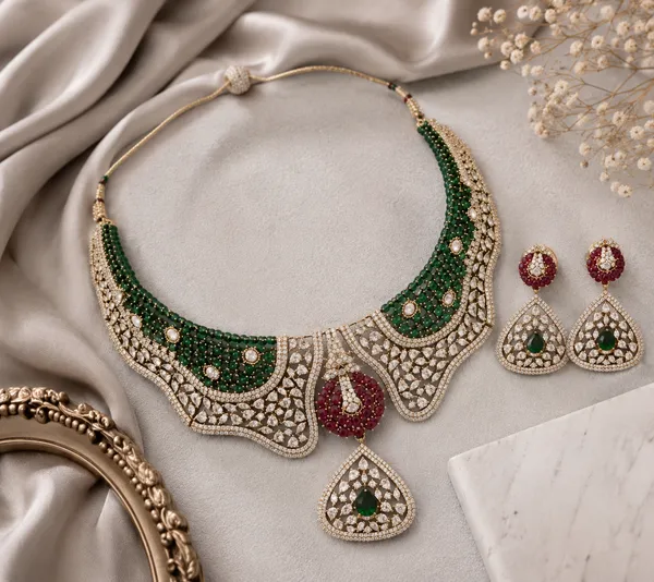 Green_Red_Stone_Teardrop_Necklace_Earrings_Set_For_Women