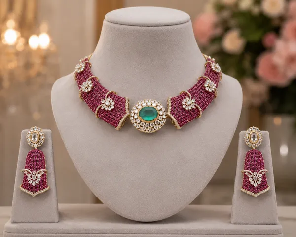 Maroon_Gold_Beaded_Floral_Embellished_Necklace_Set_For_Women
