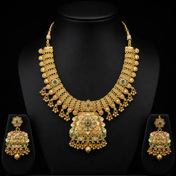 Gold_Tone_Temple_Motif_Jewellery_Set_For_Women