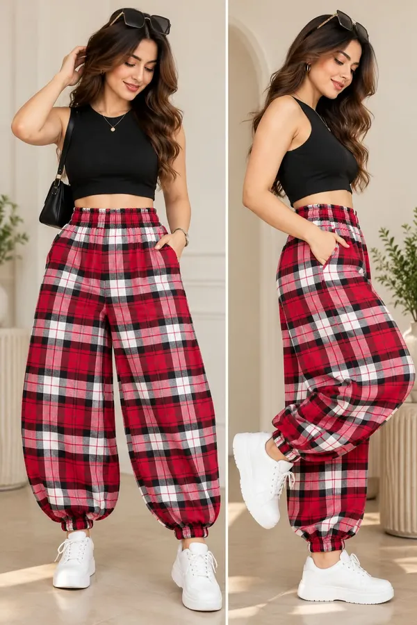 Plaid_Balloon_Pants