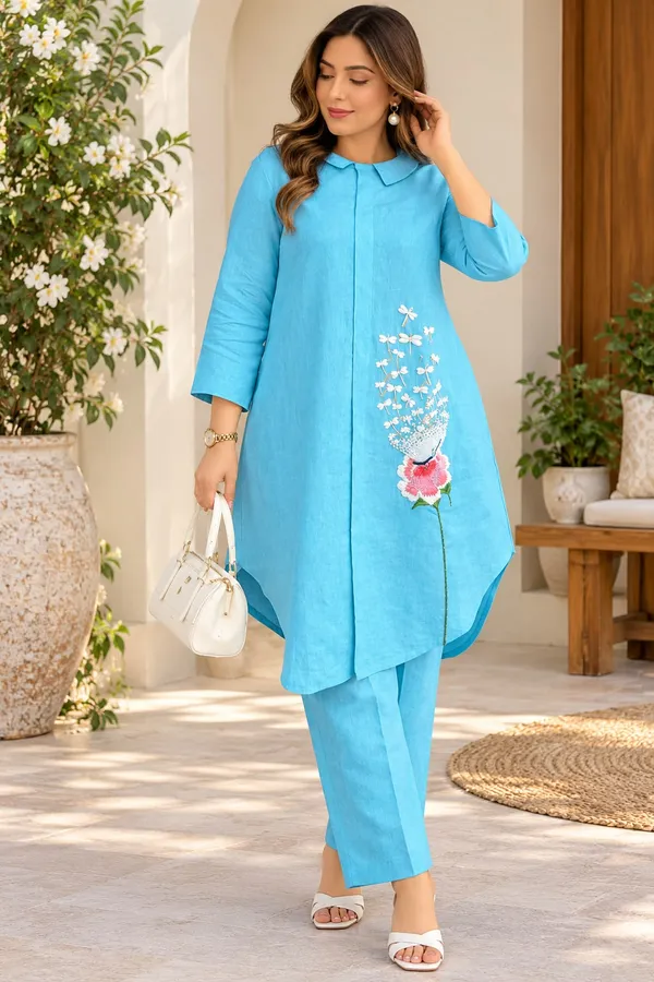 Floral_Embroidered_Asymmetric_Kurta_Pant_Set