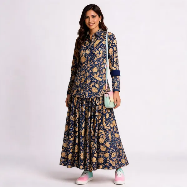 Royal_Blue_&_Beige_Paisley_Print_Couple_Outfit_Set