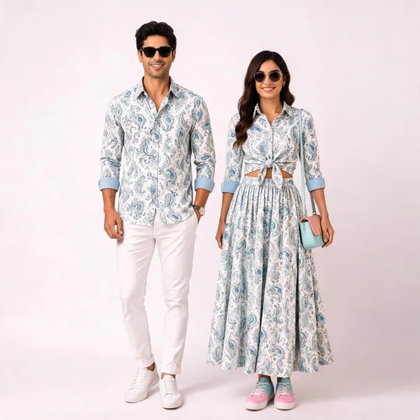 Ice_Blue_&_Soft_Slate_Blue_Couple_Outfit_Set
