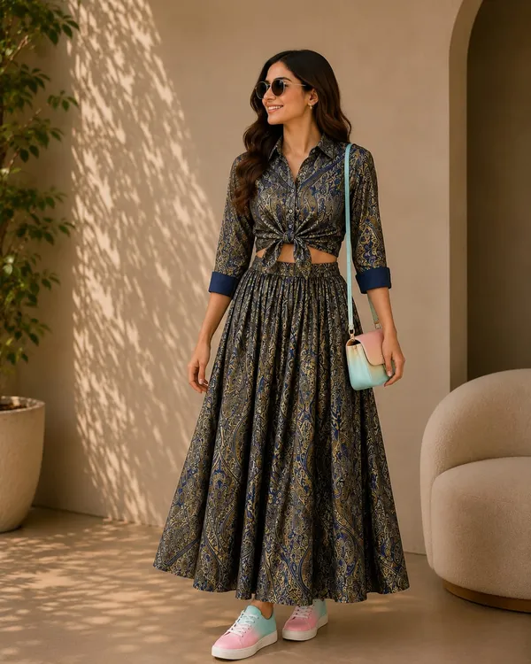 Midnight_Navy_And_Antique_Gold_Womens_Dress