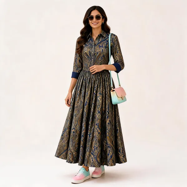 Midnight_Navy_And_Antique_Gold_Womens_Dress
