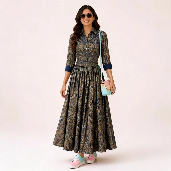Midnight_Navy_And_Antique_Gold_Womens_Dress