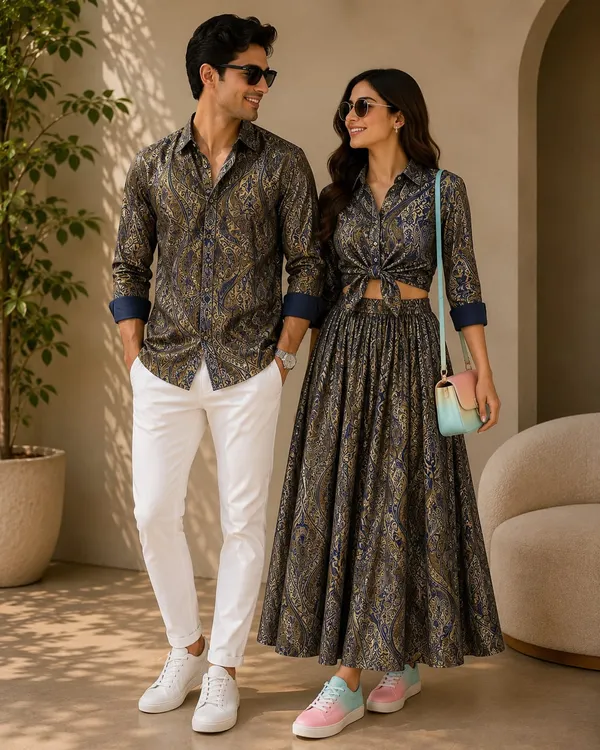 Midnight_Navy_&_Antique_Gold_Couple_Outfit_Set