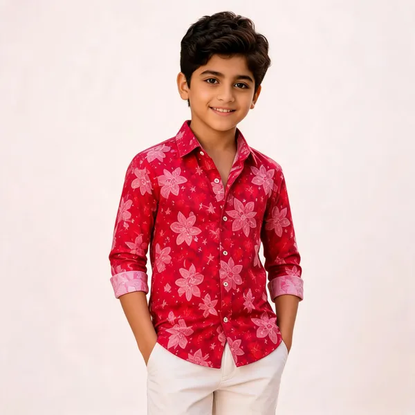 Hot_Pink_Printed_Shirt_For_Boys