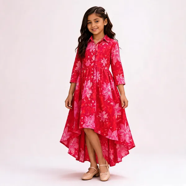 Hot_Pink_High_Low_Dress_For_Girls