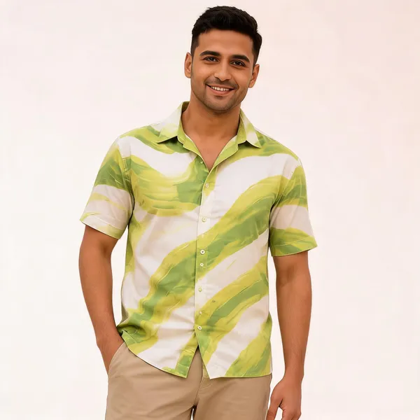 Lime_Green_Abstract_Print_Mens_Shirt