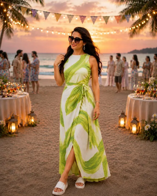 Lime_Green_Abstract_Print_Womens_Dress