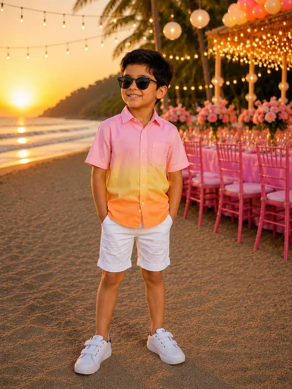 Blush_Pink_And_Peach_Ombre_Casual_Shirt_For_Boys