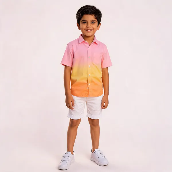Blush_Pink_And_Peach_Ombre_Casual_Shirt_For_Boys