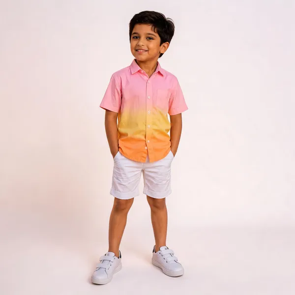 Blush_Pink_And_Peach_Ombre_Casual_Shirt_For_Boys