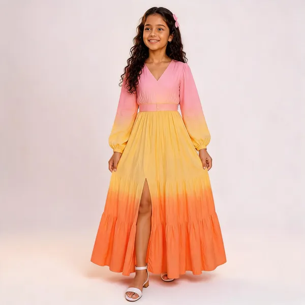Blush_Pink_And_Peach_Ombre_Casual_Dress_For_Girls
