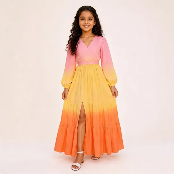 Blush_Pink_And_Peach_Ombre_Casual_Dress_For_Girls