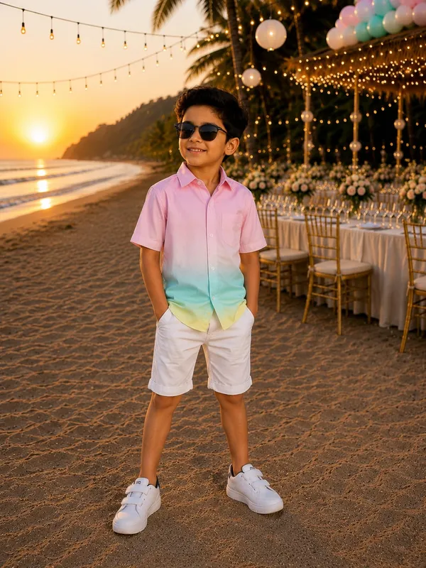 Pink_Aqua_And_Yellow_Ombre_Casual_Shirt_For_Boys