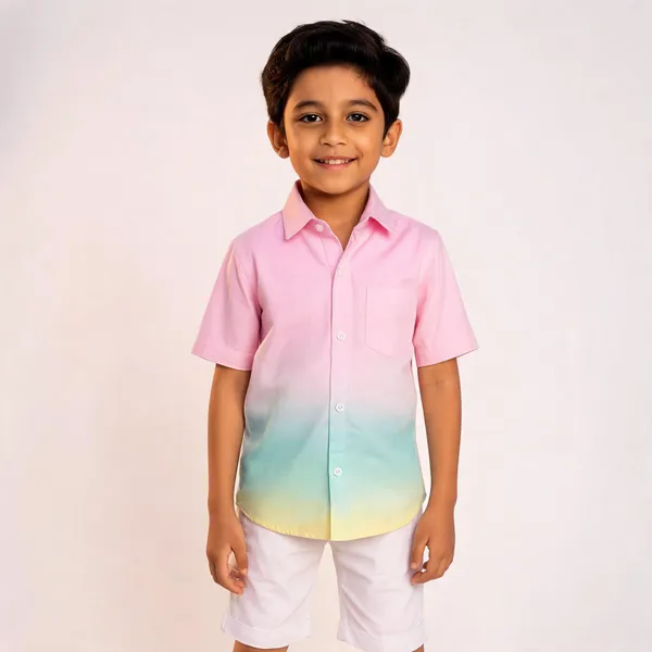 Pink_Aqua_And_Yellow_Ombre_Casual_Shirt_For_Boys