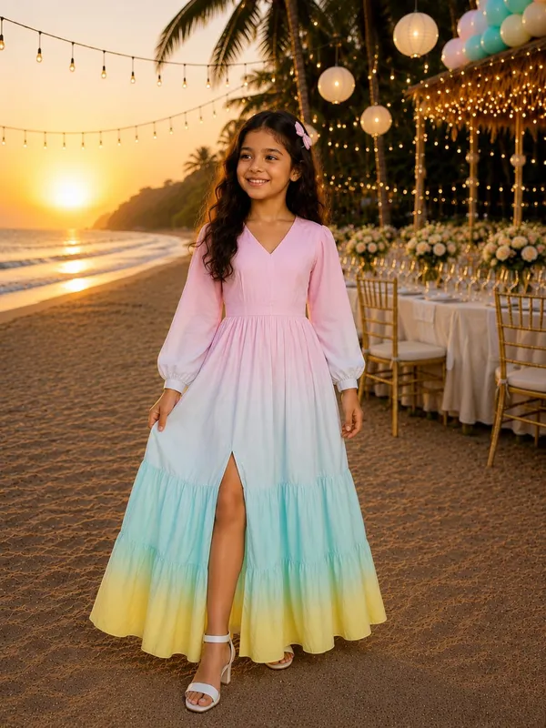 Pink_Aqua_And_Yellow_Ombre_Casual_Dress_For_Girls