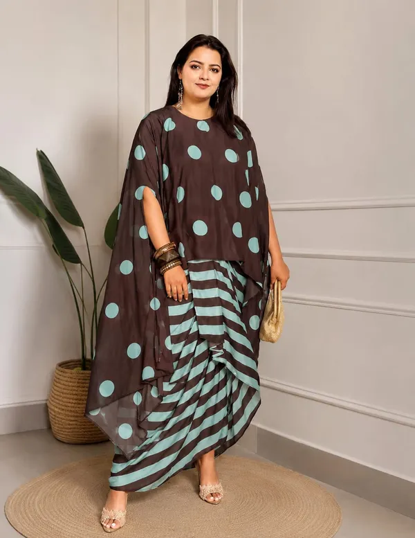 Brown_Polka_Twinning_Dress_For_Women