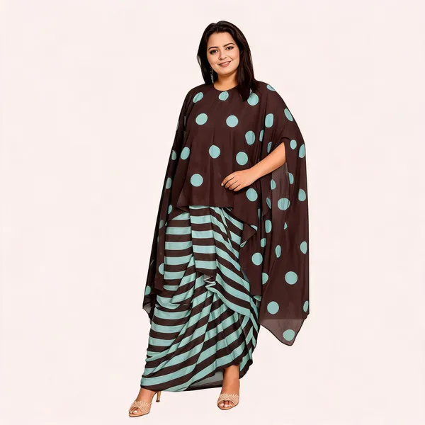 Brown_Polka_Twinning_Dress_For_Women
