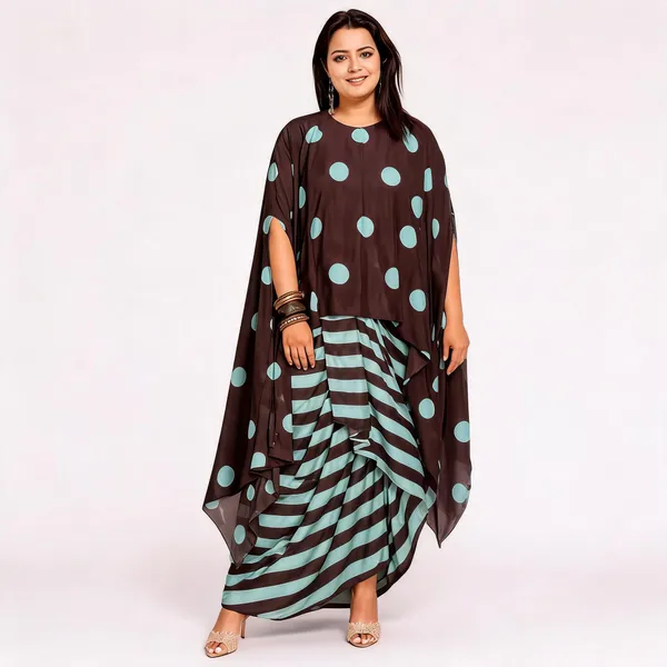 Brown_Polka_Twinning_Dress_For_Women