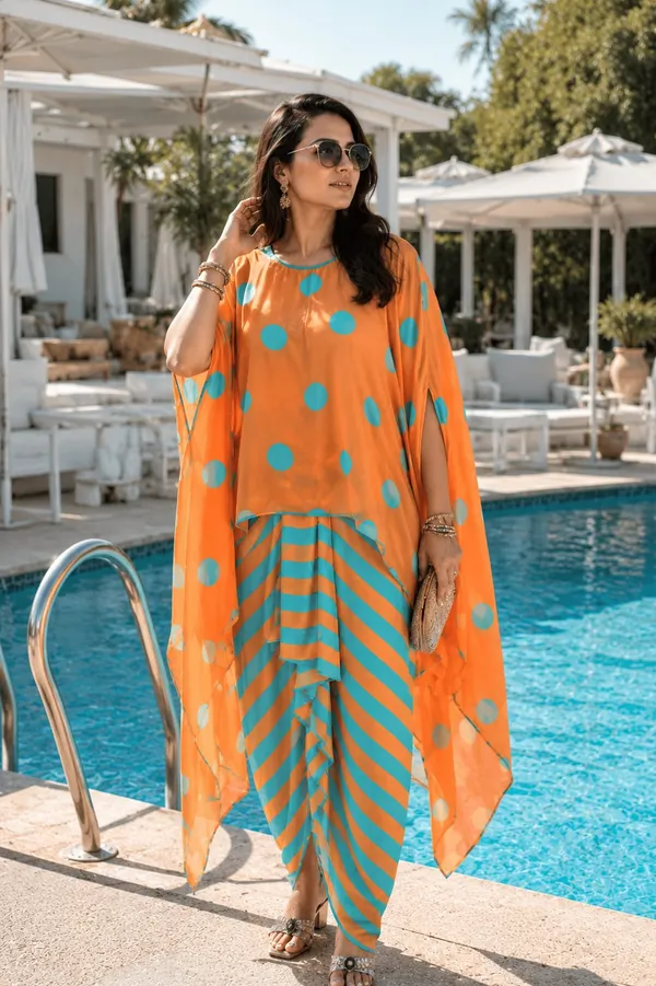 Sunset_Polka_Twinning_Dress_For_Women