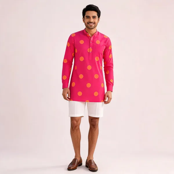 Pink_Pop_Polka_Twinning_Kurta_For_Men
