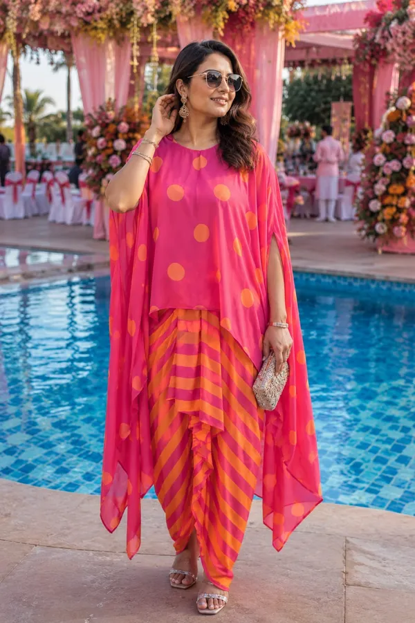 Pink_Pop_Polka_Twinning_Dress_For_Women