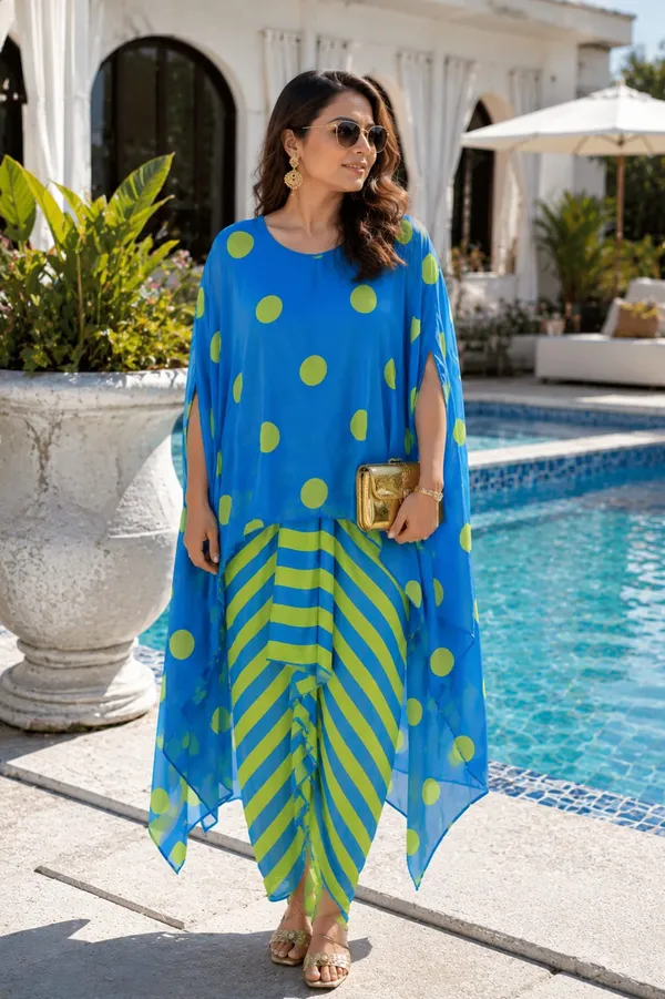 Royal_Blue_Polka_Twinning_Dress_For_Women