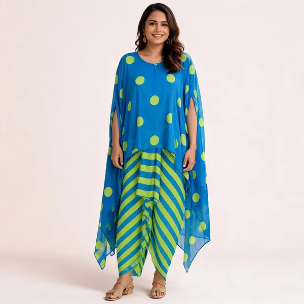 Royal_Blue_Polka_Twinning_Dress_For_Women