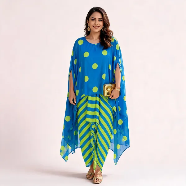 Royal_Blue_Polka_Twinning_Dress_For_Women