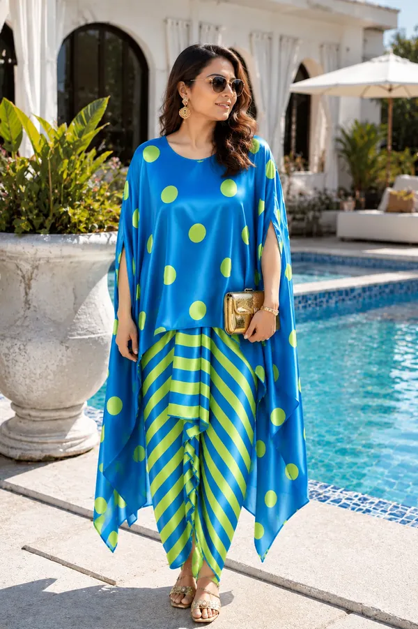 Royal_Blue_Polka_Twinning_Dress_For_Women