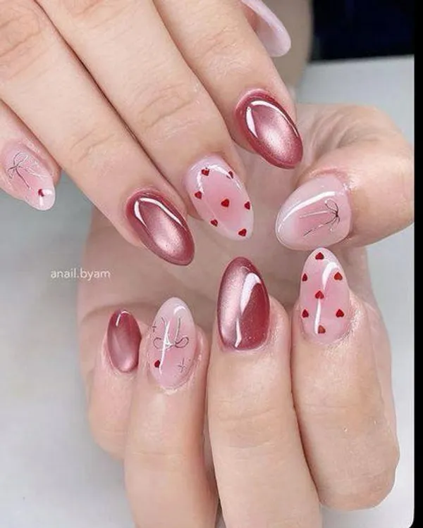 Pink_Cateye_Heart_Bow_Nails
