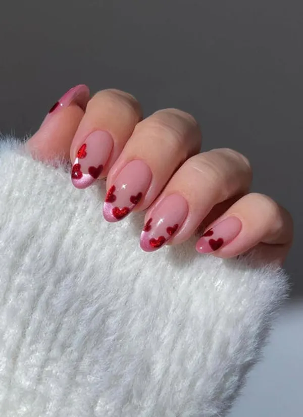 Pink_French_Heart_Cateye_Nails
