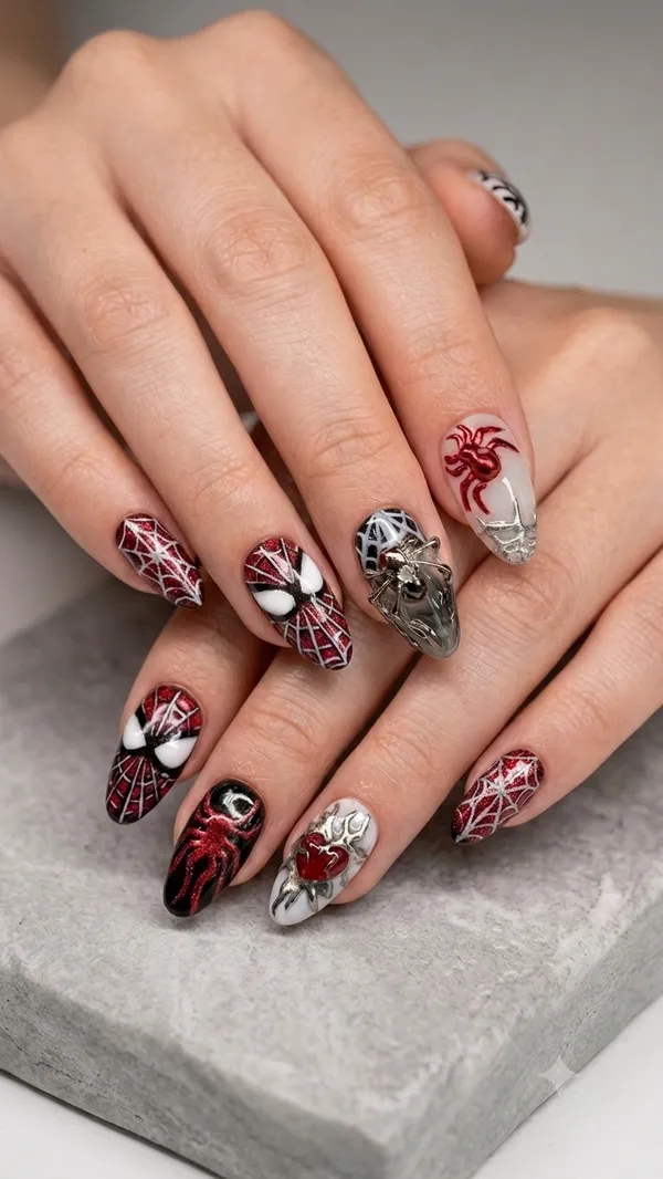 Multicolor_Spider_Web_Press-On_Nail_Art_Set