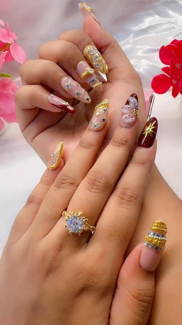Luxurious_Jwell_Red_Wine_Nails