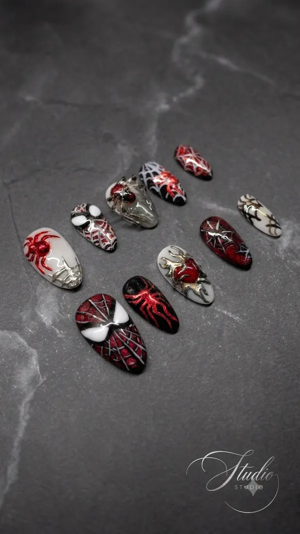 Multicolor_Spider_Web_Press-On_Nail_Art_Set