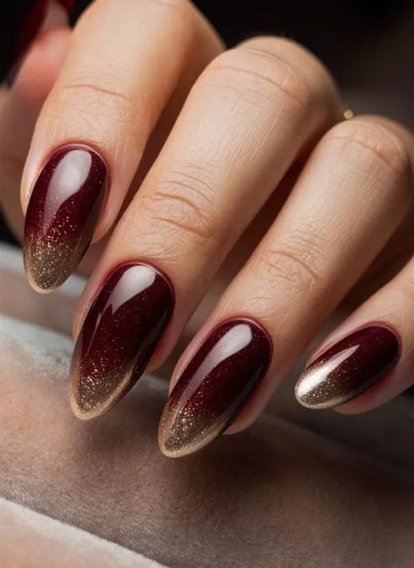 Deep_Maroon_Golden_Obmre_Nails
