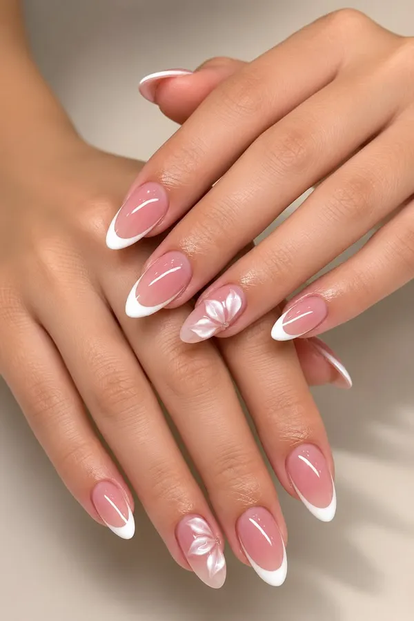 Pink_White_French_3D_Flower_Nails