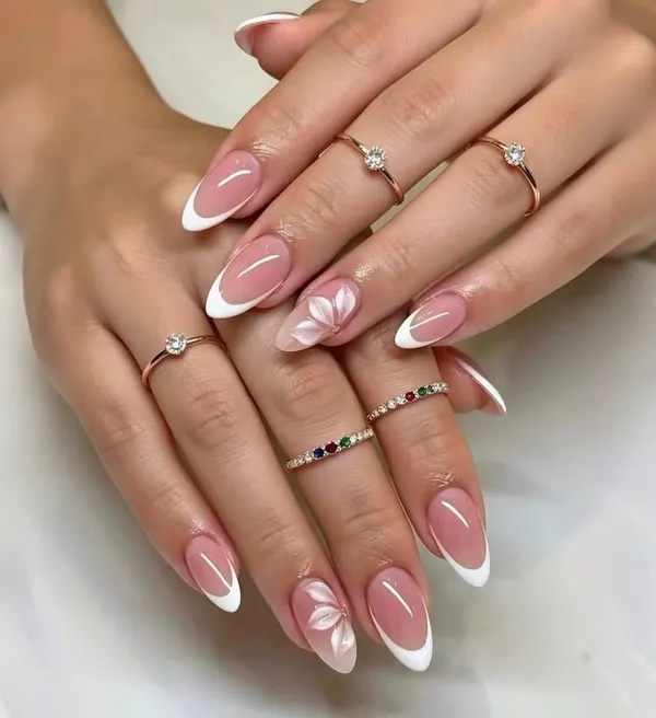 Pink_White_French_3D_Flower_Nails