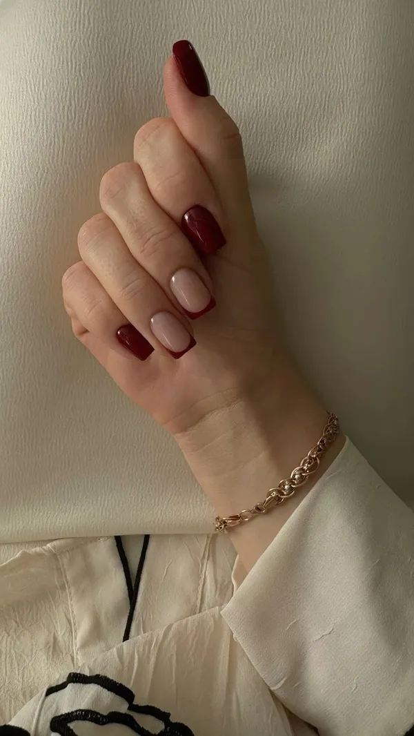 Nude_Red_French_Nails