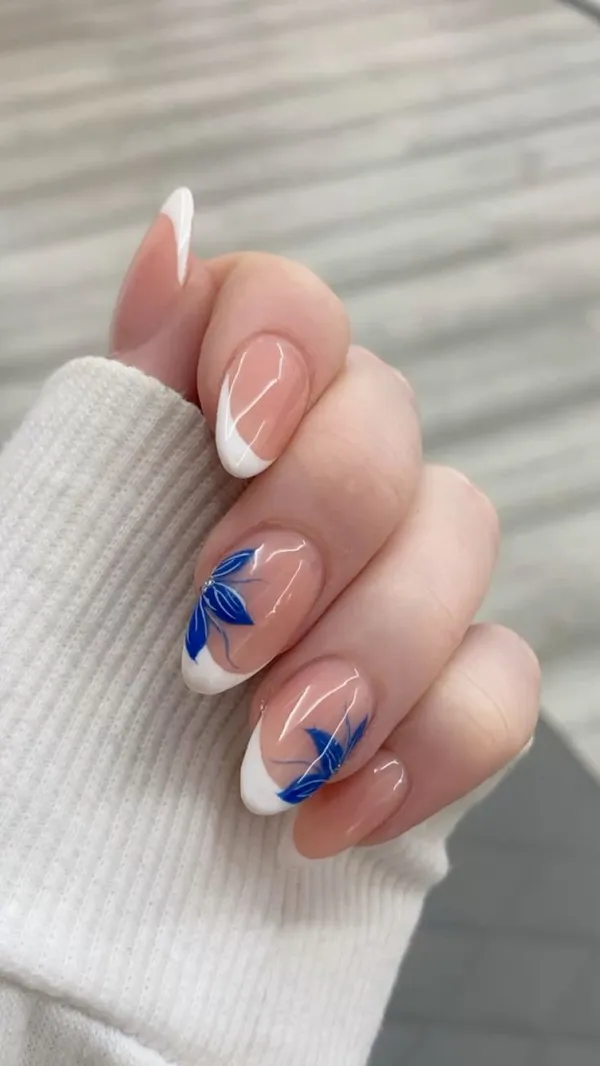 Blue_Flowers_French_Nails