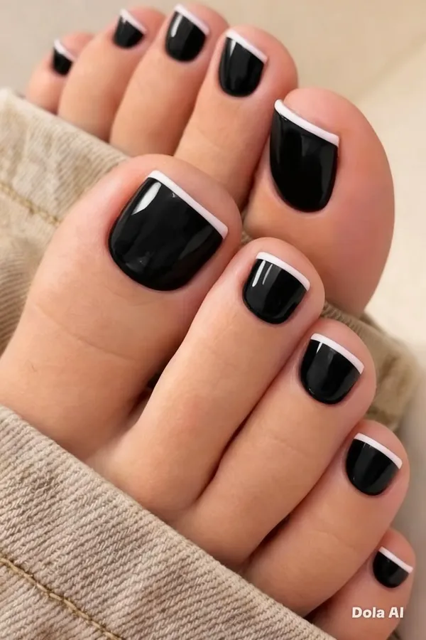 Black_White_French_Toe_Nails