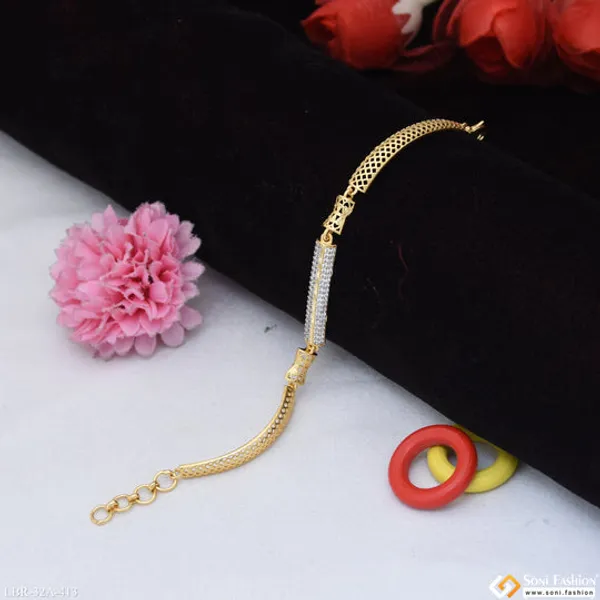 1_Gram_Gold_Plated_New_Style_Bracelet_For_Ladies_Style_A413