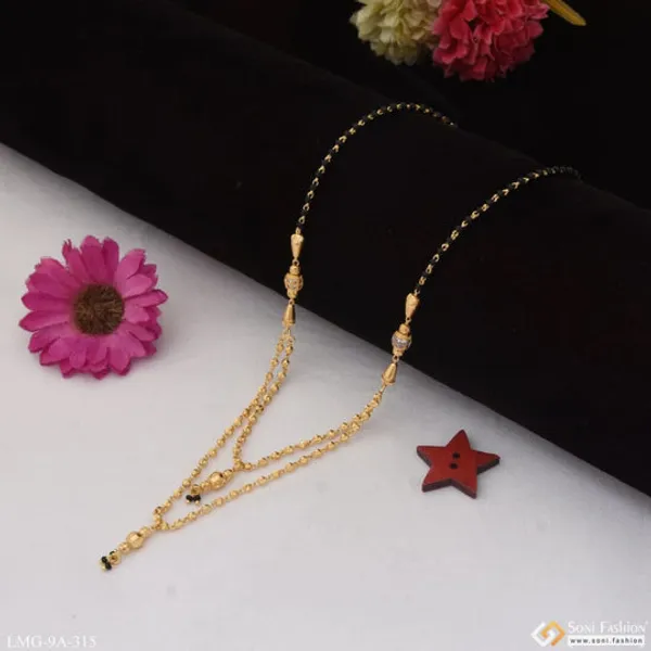 New_Style_With_Diamond_Lovely_Design_Gold_Plated_Mangalsutra_For_Women_Style_A315