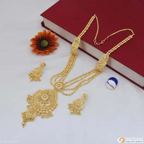 1_Gram_Gold_Plated_Decorative_Design_Necklace_Set_For_Women_Style_B308
