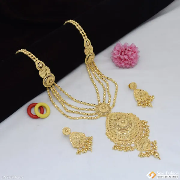 1_Gram_Gold_Plated_Decorative_Design_Necklace_Set_For_Women_Style_B308