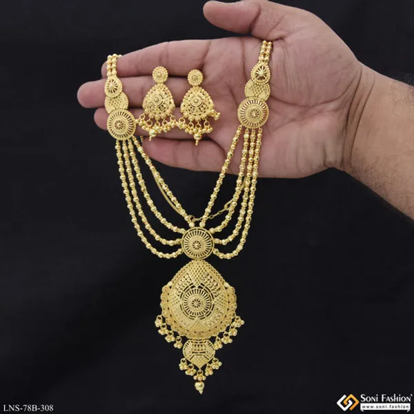 1_Gram_Gold_Plated_Decorative_Design_Necklace_Set_For_Women_Style_B308