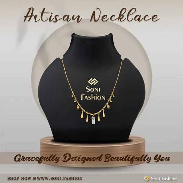 1_Gram_Gold_Plated_Artisanal_Design_Necklace_For_Ladies_Style_A516